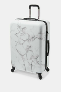 Elegant White Marble Hardside Spinner Suitcase