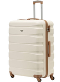 Modern Textured Wave Hardside Spinner Suitcase - Cream & Tan