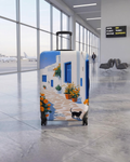 Picturesque Mediterranean Street Elastic Luggage Cover - Cozy Escape Edition
